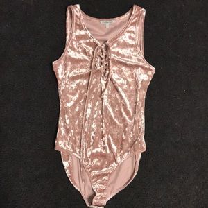 Pink Velvet Bodysuit